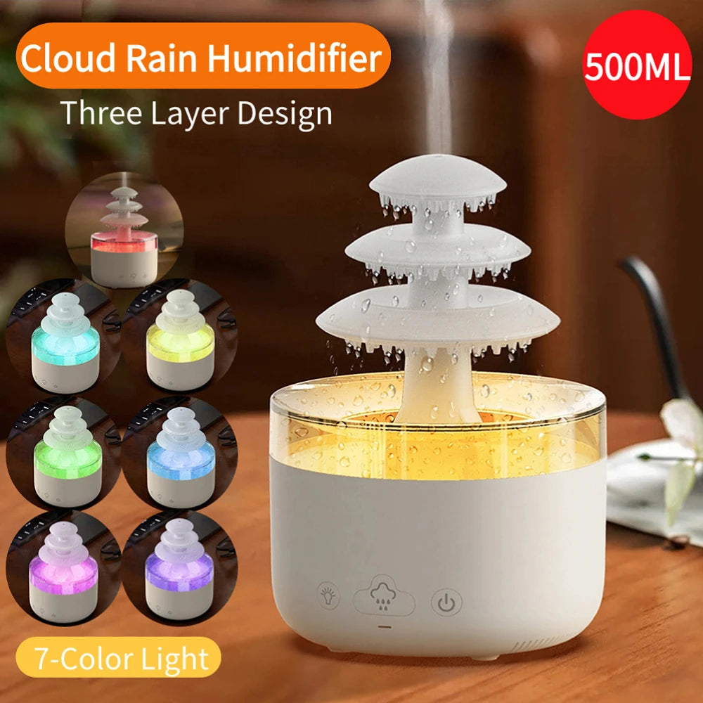 Raindrop Humidifier Essential Oil Aromatherapy Diffuser 500ml - Rain Cloud  Humidifier
